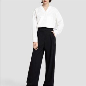 NWT Lattelier High Rise Pleated Dress Pants Black